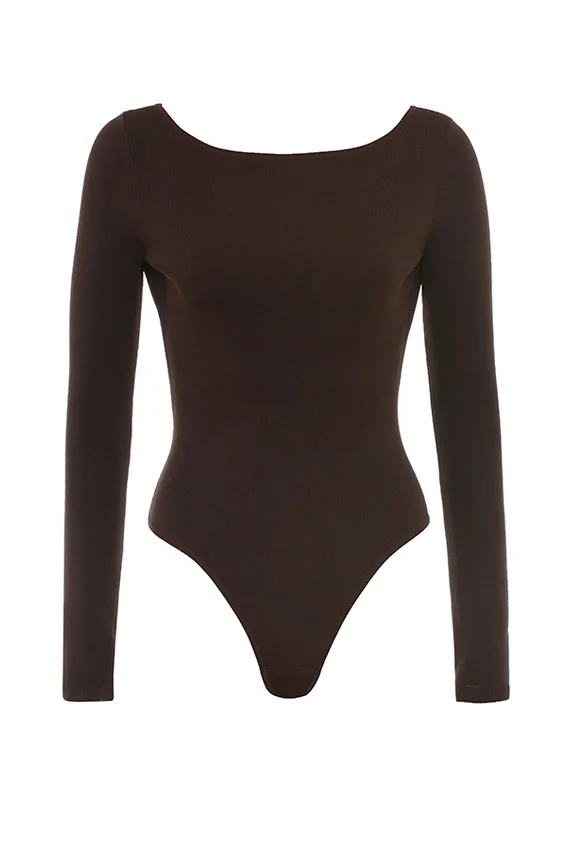 Inoe Espresso Open Back Bodysuit Inoe Espresso Open Back Bodysuit