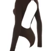 Inoe Espresso Open Back Bodysuit Inoe Espresso Open Back Bodysuit