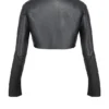 Ione Black Vegan Leather Cropped Top