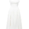 Isabeau Ivory Textured Satin Corset Midi Dress Isabeau Ivory Textured Satin Corset Midi Dress