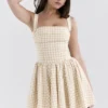 Isadora Gingerbread Gingham Mini Dress