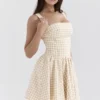 Isadora Gingerbread Gingham Mini Dress