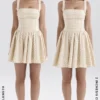 Isadora Gingerbread Gingham Mini Dress