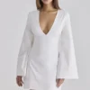 Isha White Bell Sleeve Cotton Mini Dress Isha White Bell Sleeve Cotton Mini Dress
