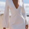 Isha White Bell Sleeve Cotton Mini Dress Isha White Bell Sleeve Cotton Mini Dress