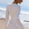 Isha White Bell Sleeve Cotton Mini Dress Isha White Bell Sleeve Cotton Mini Dress