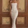 Isis Ivory Satin Corset Maxi Dress Isis Ivory Satin Corset Maxi Dress