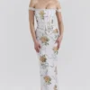 Isis Soft Blue Vintage Print Corset Maxi Dress Isis Soft Blue Vintage Print Corset Maxi Dress