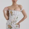 Isis Soft Blue Vintage Print Corset Maxi Dress Isis Soft Blue Vintage Print Corset Maxi Dress