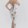 Isis Soft Blue Vintage Print Corset Maxi Dress Isis Soft Blue Vintage Print Corset Maxi Dress