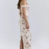 Isis Vintage Cream Floral Print Corset Maxi Dress Isis Vintage Cream Floral Print Corset Maxi Dress