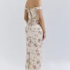 Isis Vintage Cream Floral Print Corset Maxi Dress Isis Vintage Cream Floral Print Corset Maxi Dress