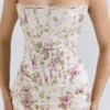 Isis Vintage Cream Floral Print Corset Maxi Dress Isis Vintage Cream Floral Print Corset Maxi Dress