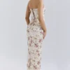 Isis Vintage Cream Floral Print Corset Maxi Dress Isis Vintage Cream Floral Print Corset Maxi Dress