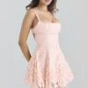 Isla Peach Scallop Lace Broderie Anglaise Mini Dress Isla Peach Scallop Lace Broderie Anglaise Mini Dress