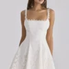 Isla White Custom Lace Broderie Anglaise Mini Dress Isla White Custom Lace Broderie Anglaise Mini Dress