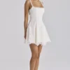 Isla White Custom Lace Broderie Anglaise Mini Dress Isla White Custom Lace Broderie Anglaise Mini Dress
