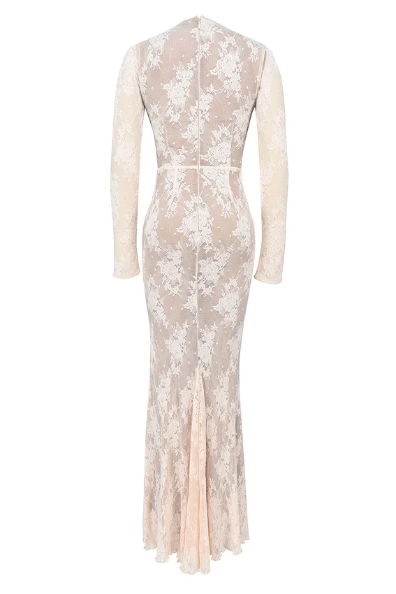 Isoline Peach Lace Maxi Dress Isoline Peach Lace Maxi Dress