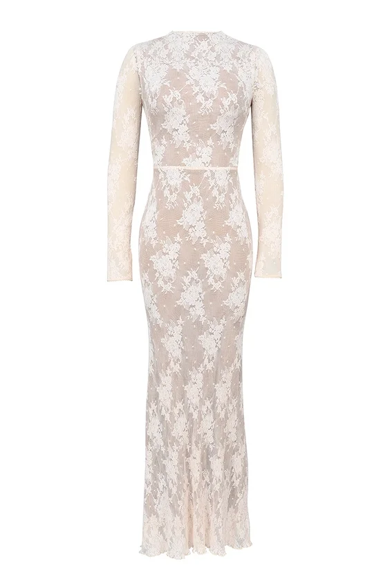 Isoline Peach Lace Maxi Dress Isoline Peach Lace Maxi Dress