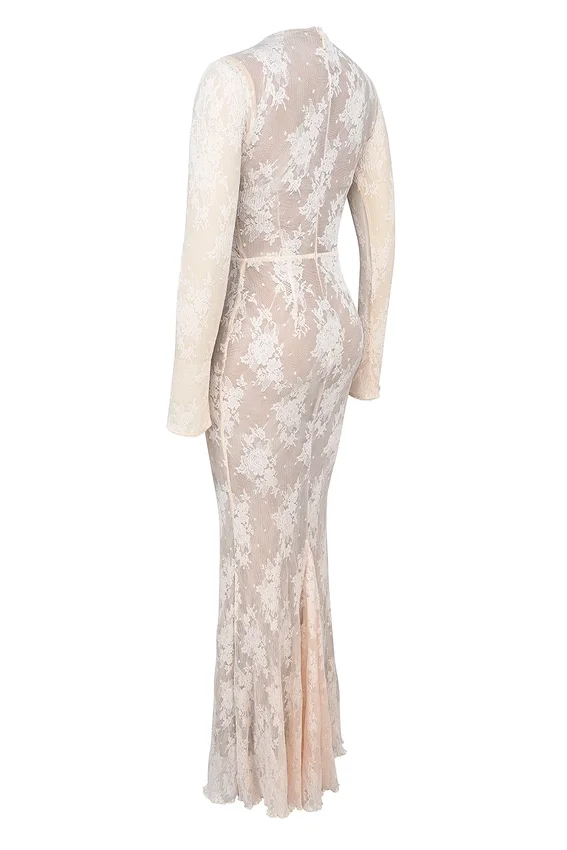 Isoline Peach Lace Maxi Dress Isoline Peach Lace Maxi Dress
