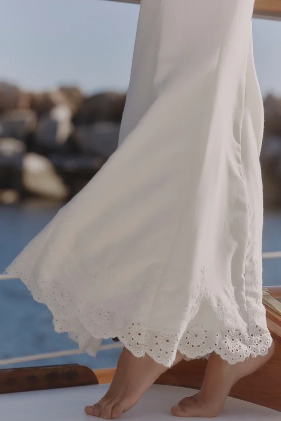 Isorella White Broderie Anglaise Cotton Maxi Skirt Isorella White Broderie Anglaise Cotton Maxi Skirt