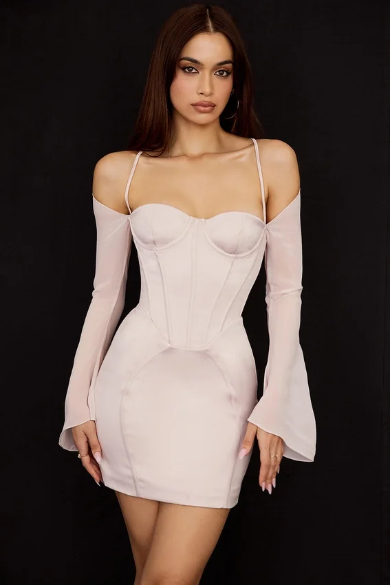 Isra Crystal Satin Corset Mini Dress Isra Crystal Satin Corset Mini Dress