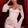 Isra Crystal Satin Corset Mini Dress Isra Crystal Satin Corset Mini Dress