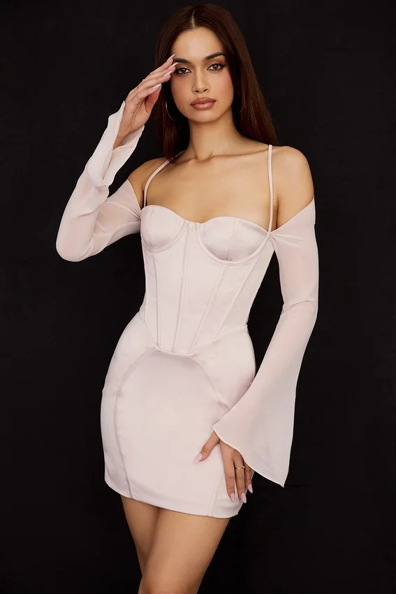 Isra Crystal Satin Corset Mini Dress Isra Crystal Satin Corset Mini Dress