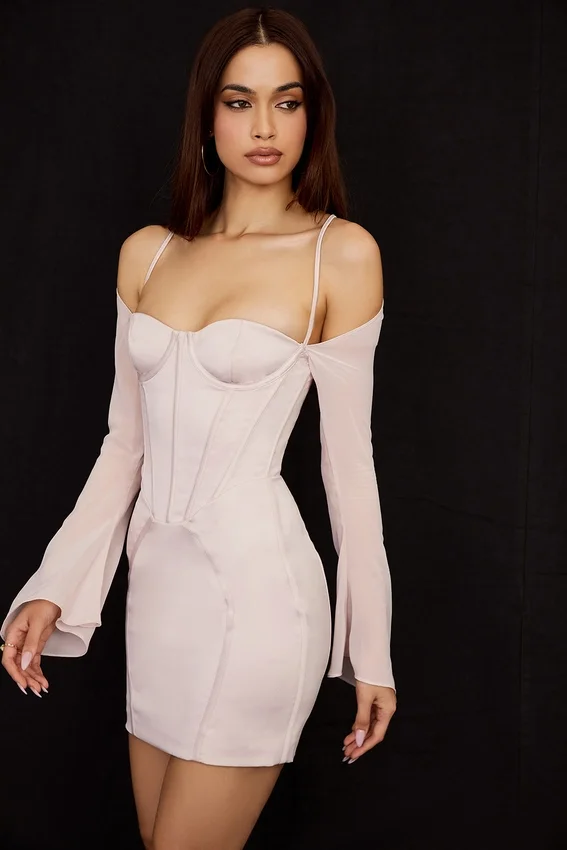 Isra Crystal Satin Corset Mini Dress Isra Crystal Satin Corset Mini Dress