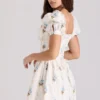 Issa Cream Floral Print Cotton Mini Dress Issa Cream Floral Print Cotton Mini Dress