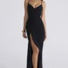 Issey Black Stretch Mesh Draped Maxi Dress Issey Black Stretch Mesh Draped Maxi Dress