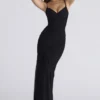 Issey Black Stretch Mesh Draped Maxi Dress Issey Black Stretch Mesh Draped Maxi Dress