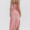Ivana Apricot Gathered Asymmetric Dress Ivana Apricot Gathered Asymmetric Dress