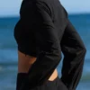 Ivara Black Long Sleeve Cropped Cotton Shirt