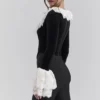 Jacinda Black Velvet Lace Trimmed Corset Top Jacinda Black Velvet Lace Trimmed Corset Top