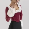 Jacinda Cabernet Velvet Lace Trimmed Corset Top Jacinda Cabernet Velvet Lace Trimmed Corset Top