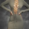 Jada Artichoke Knit Lace Up Dress Jada Artichoke Knit Lace Up Dress