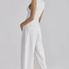 Valencia White Cotton Placement Lace Broderie Anglais Boat Neck Top Valencia White Cotton Placement Lace Broderie Anglais Boat Neck Top