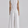 Valencia White Cotton Placement Lace Broderie Anglais Boat Neck Top Valencia White Cotton Placement Lace Broderie Anglais Boat Neck Top