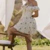 Jaide Stretch Cotton Floral Print Off Shoulder Corset Mini Dress Jaide Stretch Cotton Floral Print Off Shoulder Corset Mini Dress