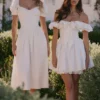 Jaide White Cotton Off Shoulder Corset Mini Dress Jaide White Cotton Off Shoulder Corset Mini Dress