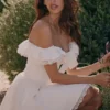 Jaide White Cotton Off Shoulder Corset Mini Dress Jaide White Cotton Off Shoulder Corset Mini Dress