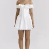 Jaide White Cotton Off Shoulder Corset Mini Dress Jaide White Cotton Off Shoulder Corset Mini Dress
