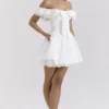 Jaide White Cotton Off Shoulder Corset Mini Dress Jaide White Cotton Off Shoulder Corset Mini Dress
