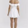 Jaide White Cotton Off Shoulder Corset Mini Dress Jaide White Cotton Off Shoulder Corset Mini Dress