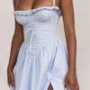 Jaime Soft Blue Cotton Broderie Anglais Midi SunDress Jaime Soft Blue Cotton Broderie Anglais Midi SunDress