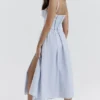 Jaime Soft Blue Cotton Broderie Anglais Midi SunDress Jaime Soft Blue Cotton Broderie Anglais Midi SunDress