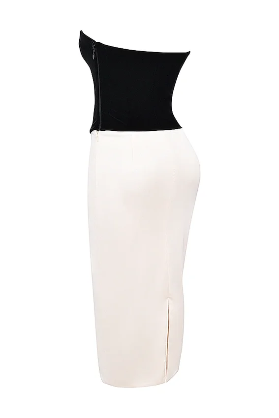 Jaina Black & Vintage Cream Strapless Corset Dress Jaina Black & Vintage Cream Strapless Corset Dress