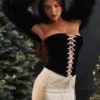 Jaina Black & Vintage Cream Strapless Corset Dress Jaina Black & Vintage Cream Strapless Corset Dress