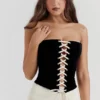 Jaina Black & Vintage Cream Strapless Corset Dress Jaina Black & Vintage Cream Strapless Corset Dress
